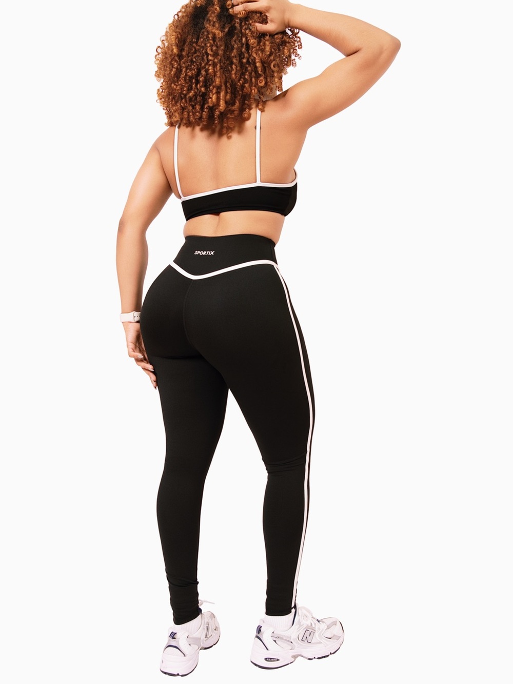 Black High-Waist Side-Stripe Leggings